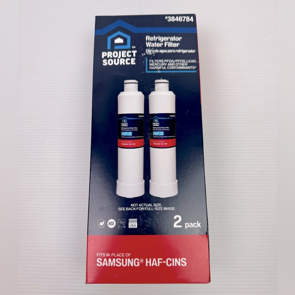 Project Source 2-Pack 6-Month Twist Refrigerator Water Filter S-2-2 3846784 Fits